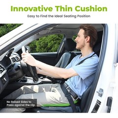 Wedge Car Seat Cushion Memory Foam Non-Slip Adjustable Straps Driving Comfort US