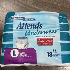 Attends AP0730 Disposable Cloth Diaper – Large, Package of 18 – 4 Packs