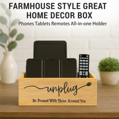 Bamboo Wood Phone Box – Unplug from Phones, Tablets, One Size, Original