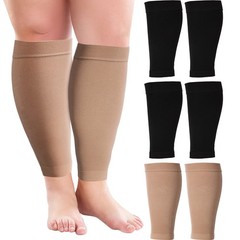 3 Pairs Plus Size Calf Compression Socks 20 Inches Wide 20-30mmHg Circulation