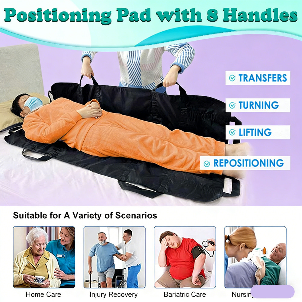Positioning Bed Pad with Handle Patient Transfer Sheet For Lifting Turning Heavy