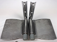 Vintage Aluminum Wheelchair Folding Footplates Foot Rests 6.25″ X 6.75″