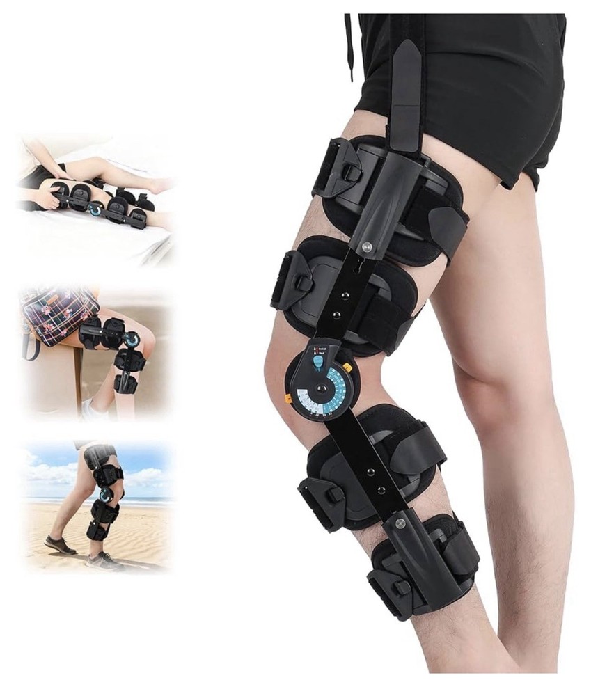Hinged ROM Knee Brace, Post Op Knee Brace for Recovery Stabilization, ACL, MCL