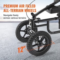 VEVOR Knee Scooter Carbon Steel Folding Knee Walker Recovery Scooter 350LB Loads