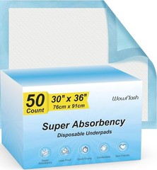 Multi-Functional XXL 30” x 36” Disposable Underpads – 50 Count, Quick Drying