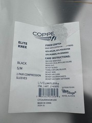 1 Pair Copper Fit Elite Air Compression Knee Sleeve Black S/M Copper Infused