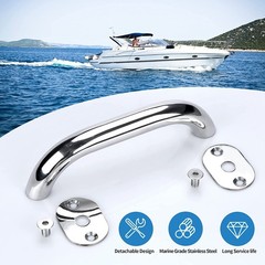4Pcs Marine 316 Stainless Steel Boat Handrail 9″ Round Grab Handle Polished