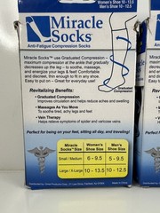 Miracle Socks Anti-Fatigue Compression Socks Unisex L/XL Black – 2 pack
