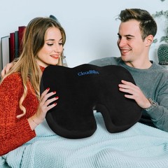 CloudBliss Gel Seat Cushion – Cooling Enhanced Memory Foam Large, Black