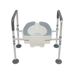 Raised Toilet Seat&Handle Toilet Safety Rail Adjustable Toilet Riser for Elderly