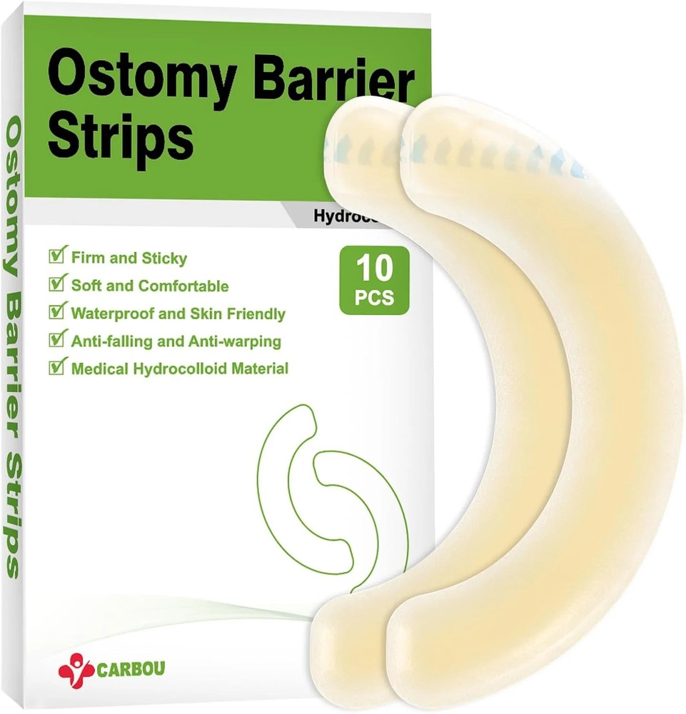 Carbou 10 Pcs Elastic Ostomy Barrier Strips – Medical Grade Hydrocolloid Waterpr
