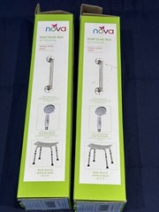 Set Of 2 Nova Ortho Med Wall Grab Bar 12″ CHROME #8012CH-R Heavy Duty Safety Bar