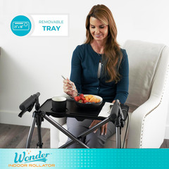 Wonder Indoor Rollator with Tray and Basket, Lightweight Folding Mobility Rollin