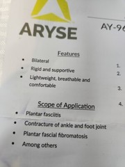 Aryse-96 Lunar Level Night Splint Size Small