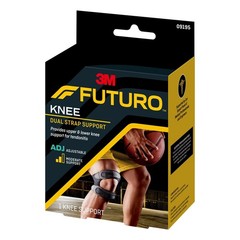 FUTURO Dual Strap Knee Support, Adjustable Adjustable, Black