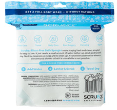 Scrubzz Disposable No Rinse Bathing Wipes – 25 Pack- All-In-1 Single Use Shower