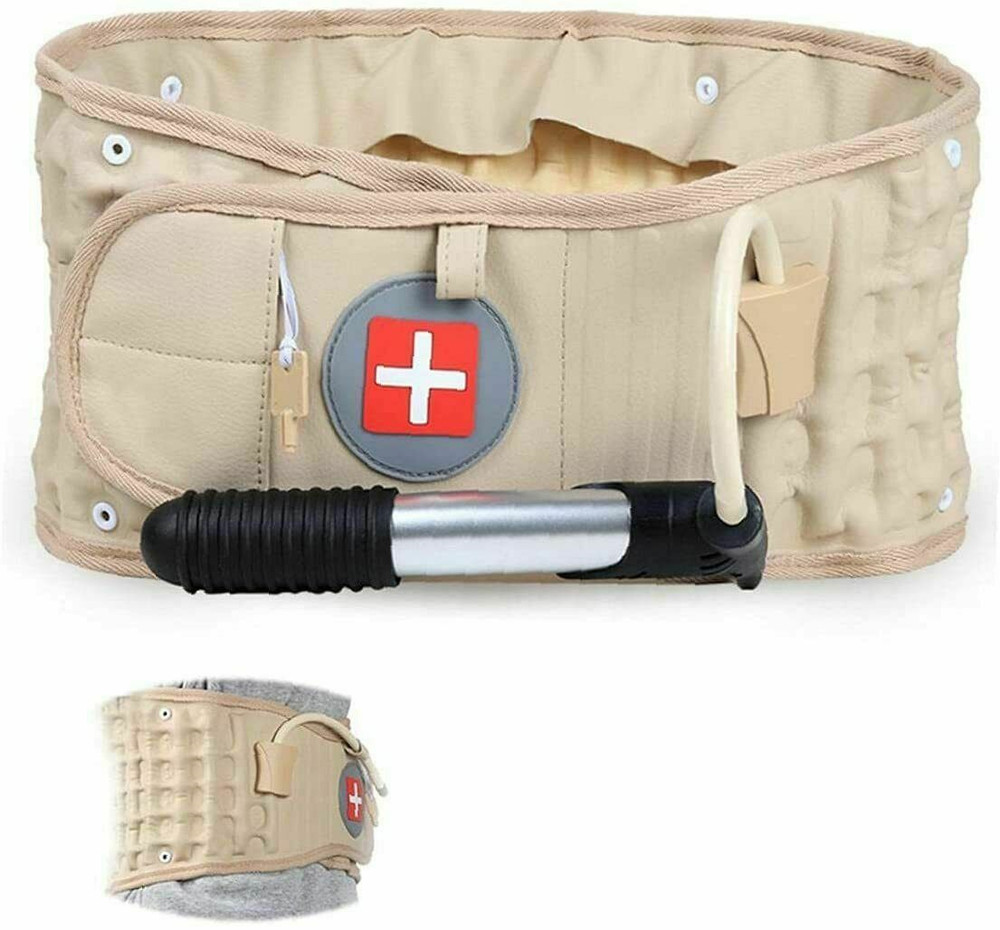 1pc Decompression Back Belt Air Column Inflatable Waist Protective Brace Belt US