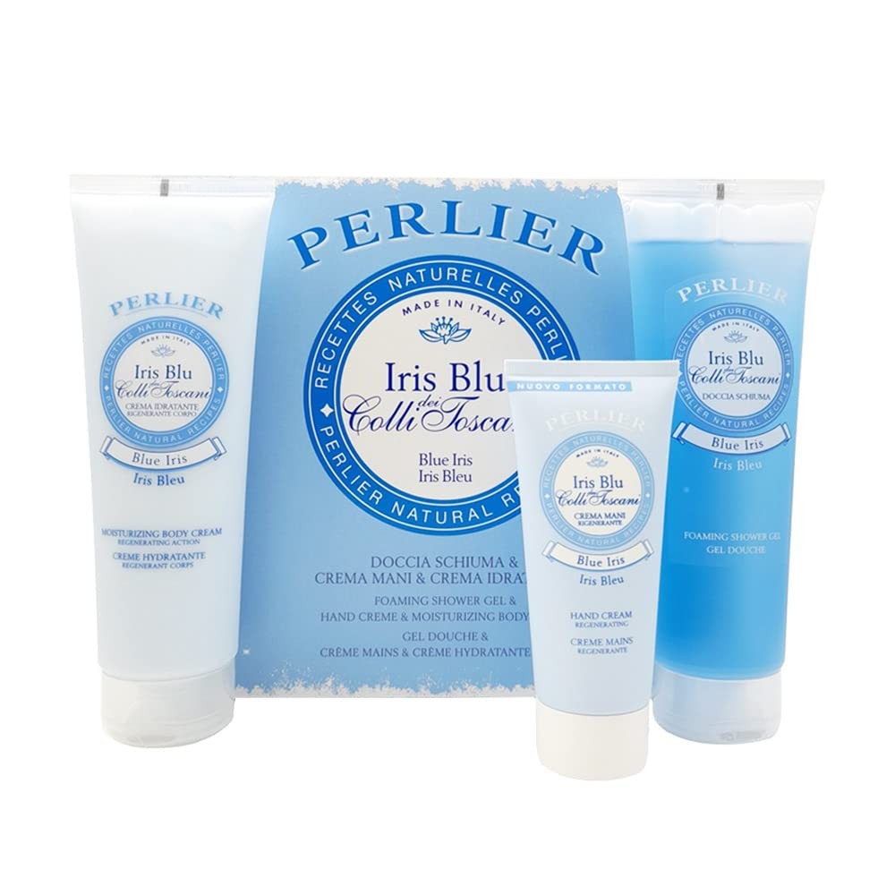 Perlier Iris Care Trio Gift Set Shower Gel 8.4 Oz Cream 8.4 Oz Cream 3.3 Oz