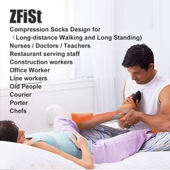 ZFiSt 3 Pair Sport Compression Socks Men Women, XX-Large, Black+blue+white