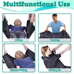 Washable Reusable Patient Transfer Bed Pad w/Reinforced Handles for Caregivers
