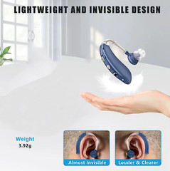 1 Pair Digital Hearing Aid Severe Loss Rechargeable BTE Ear Aids Noise Canceling