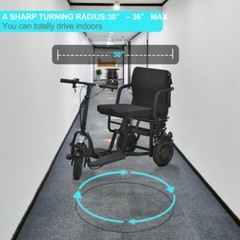 700W 3-Wheel Foldable Portable Mobility Scooter Senior Wheelchair 300lb Capacity