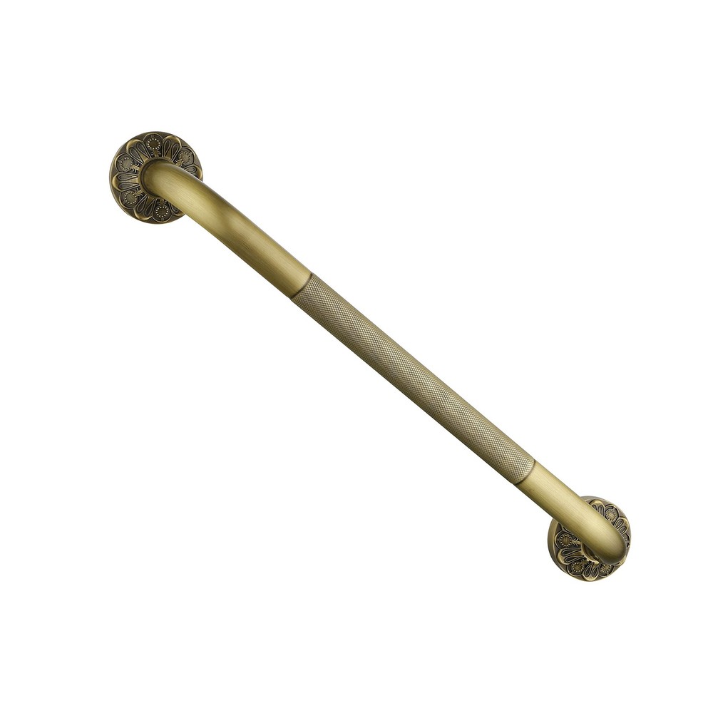 Antique Brass Shower Grab Bar, 20 inch Bathroom Handrail with Anti-Slip Handl…