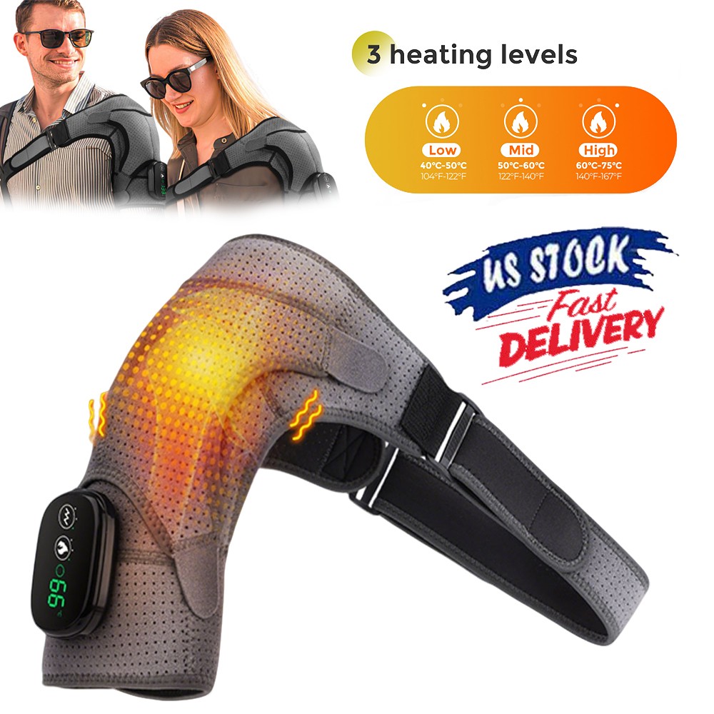 Electric Shoulder Massager Pain Relief with 3 Heating 3 Vibration Modes & Timer