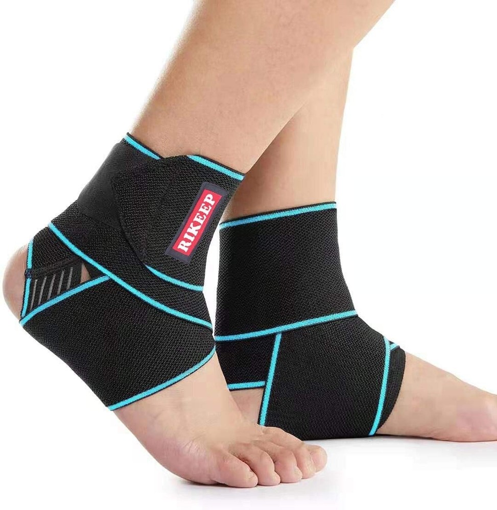 Candy Li Ankle Brace Support for Sprained Ankle Compression Blue Pair