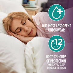 Assurance Women’s Overnight Incontinence & Postpartum Underwear, L, 16 Count
