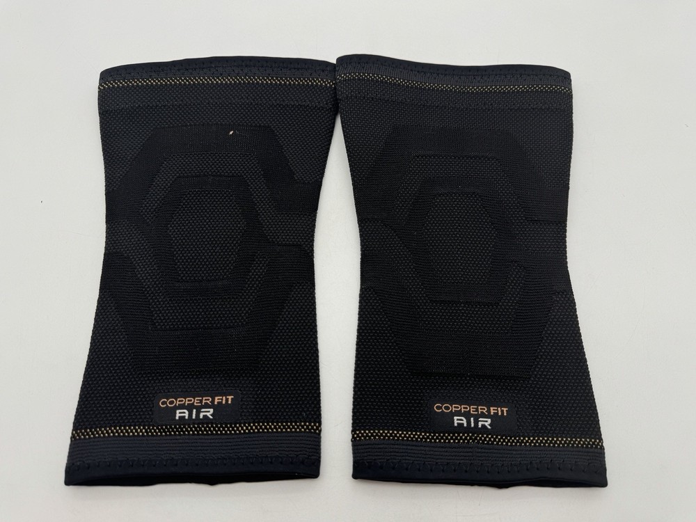 1 Pair Copper Fit Elite Air Compression Knee Sleeve Black S/M Copper Infused