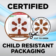 Size 312 Hearing Aid Batteries, 180 Count Long-Lasting Battery Pack, Brown Lo…