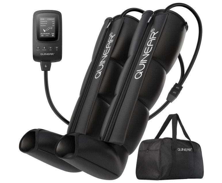 QUINEAR Air Compression Recovery System Sequential Leg Massager Therapy Boots, L