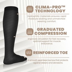 NEWZILL Medical Compression Socks Small-medium, 08-[3-pairs] Black/Ice/Fire