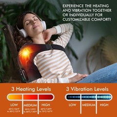 Shoulder Heating Pad Massage – 3 in 1 Cordless Electric Vibration Heated Brace