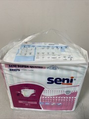 New Seni Incontinence Brief Breathable / Overnight S-SM12-BQ1 Severe 12 Ct