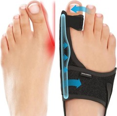 Caretras Adult Bunion Correction Splint Foot Brace, One Size, Black