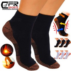 1-3 Pairs Copper Compression Socks Plantar Fasciitis Arch Ankle Running Support