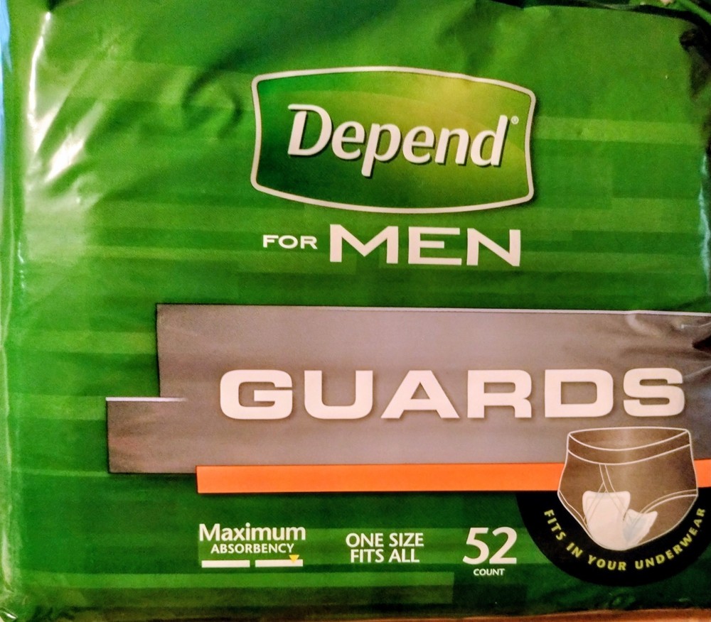 Depend Guards for Men Male Incontinence 52 guards protection One Size