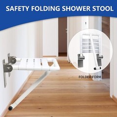 Folding Shower Seat Wall Mounted Shower Bench Load 550Lbs Fold Down Shower Chair