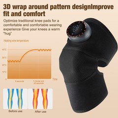Electric Heated Vibration Knee Joint Brace Therapy Shoulder Massager Pain Relief