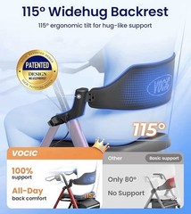 Walkers for Seniors, Z21 Rollator Walker with Seat Supports 350lb, 8″ Big Wheels