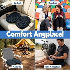 Comfort On-The-Go: Foldable Gel & Memory Foam Seat Cushion – 9.45″ Travel Size