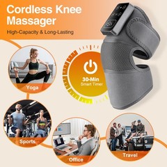 Cordless Knee Massager for Pain Relief with 3 Vibration Modes, 5 Heating Levels