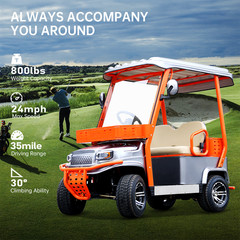 1800W 2-Seater Electric Golf Cart 35 Miles 800lbs Capacity 24mph with Canopy