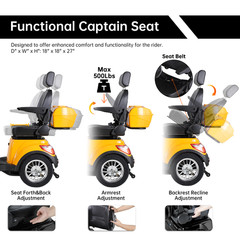 800W All Terrain Electric Mobility Scooters for Seniors 500lbs 60V/20A 31 miles