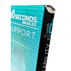10 Seconds Arch Stability Insoles Men 7 Women 8.5 Full Foot PORON Cushion Teal