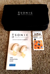 Orig. $9K – SONIC BTE Hearing Aids – New Other – Zip case, Manual, Batteries