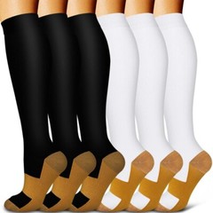 3 Pairs Copper Compression Socks 20-30mmHg Miracle Support Mens Womens (S~XXL)