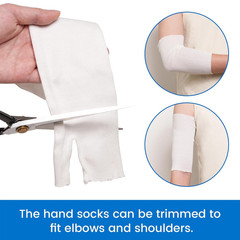 Hand Socks for Splint (Pack of 10), Breathable, Thin Stockinette Tubing for Arm,